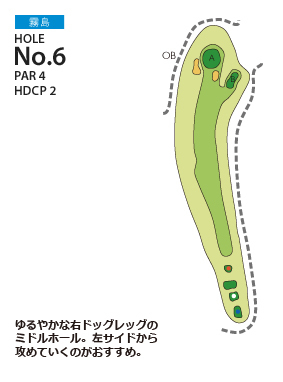 宮崎国際ゴルフ倶楽部 霧島6番ホール コース図