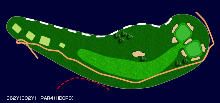 森林公園ゴルフ倶楽部(埼玉県) OUT3番ホール コース図