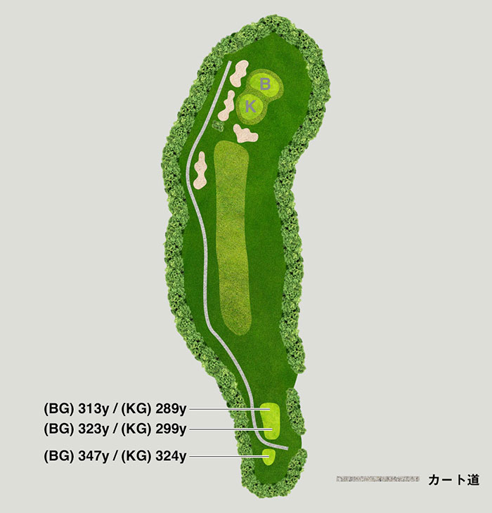 北武蔵カントリークラブ IN12番ホール コース図