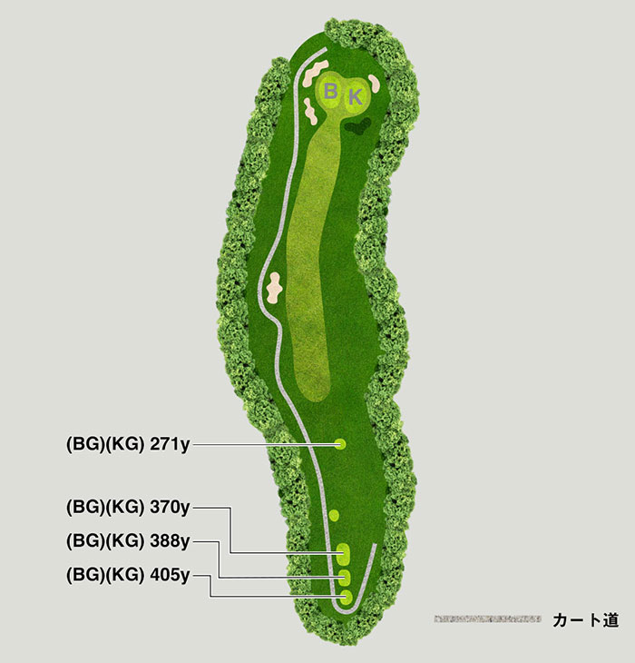 北武蔵カントリークラブ IN17番ホール コース図