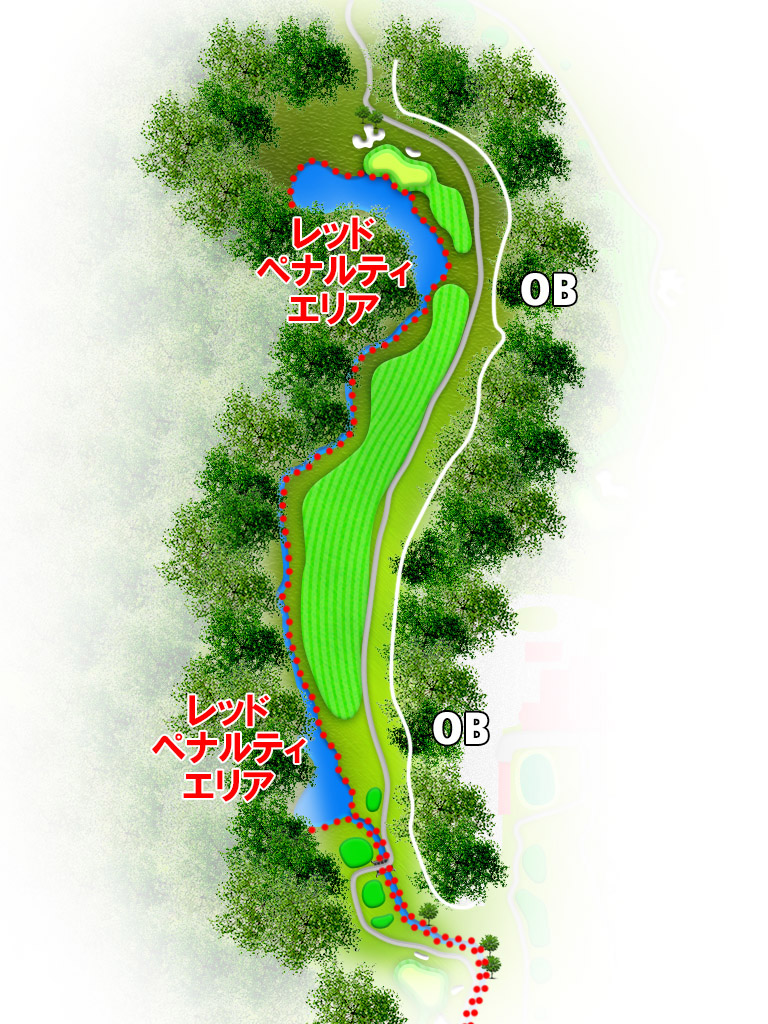 青島ゴルフ倶楽部 IN17番ホール コース図