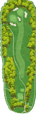 六石ゴルフ倶楽部 東コース1番ホール コース図