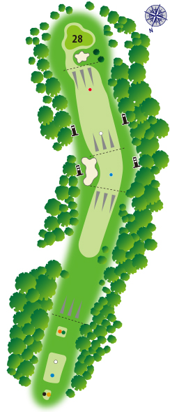 茨城ゴルフ倶楽部 東IN12番ホール コース図