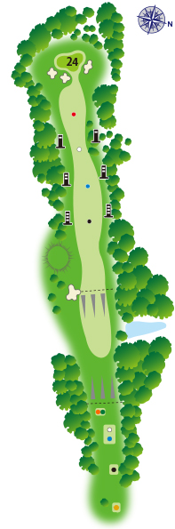 茨城ゴルフ倶楽部 東IN15番ホール コース図