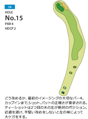 スプリングフィルズゴルフクラブ IN15番ホール コース図