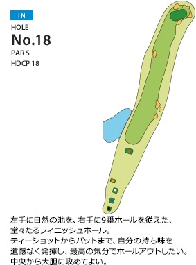 スプリングフィルズゴルフクラブ IN18番ホール コース図