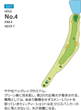 スプリングフィルズゴルフクラブ OUT4番ホール コース図