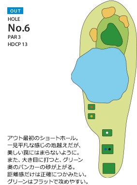 スプリングフィルズゴルフクラブ OUT6番ホール コース図