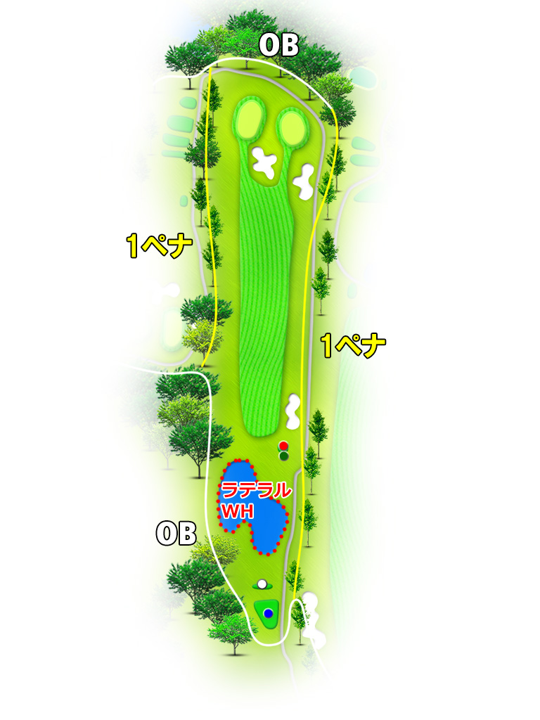 大厚木カントリークラブ桜コース IN11番ホール コース図