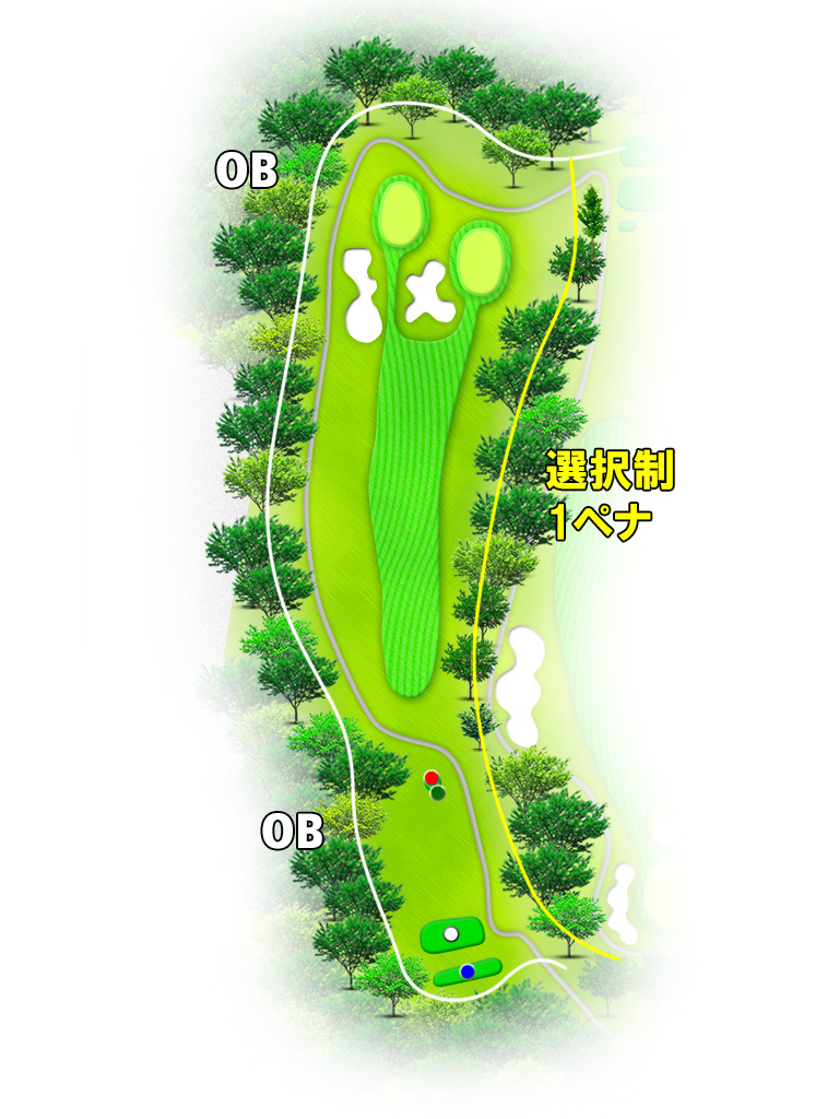 大厚木カントリークラブ桜コース IN13番ホール コース図