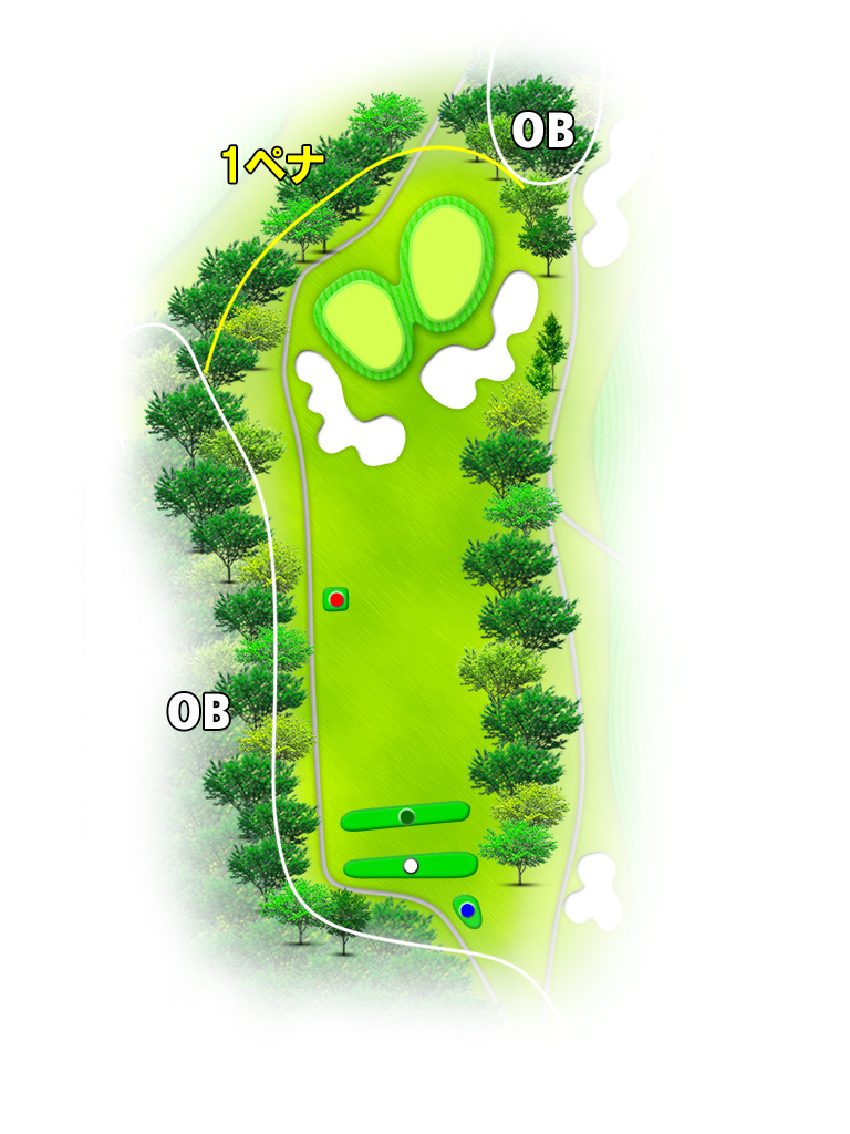 大厚木カントリークラブ桜コース IN16番ホール コース図