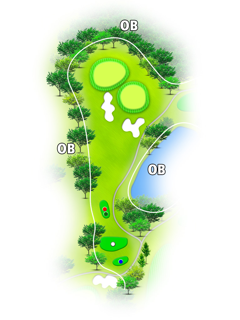 大厚木カントリークラブ桜コース OUT4番ホール コース図