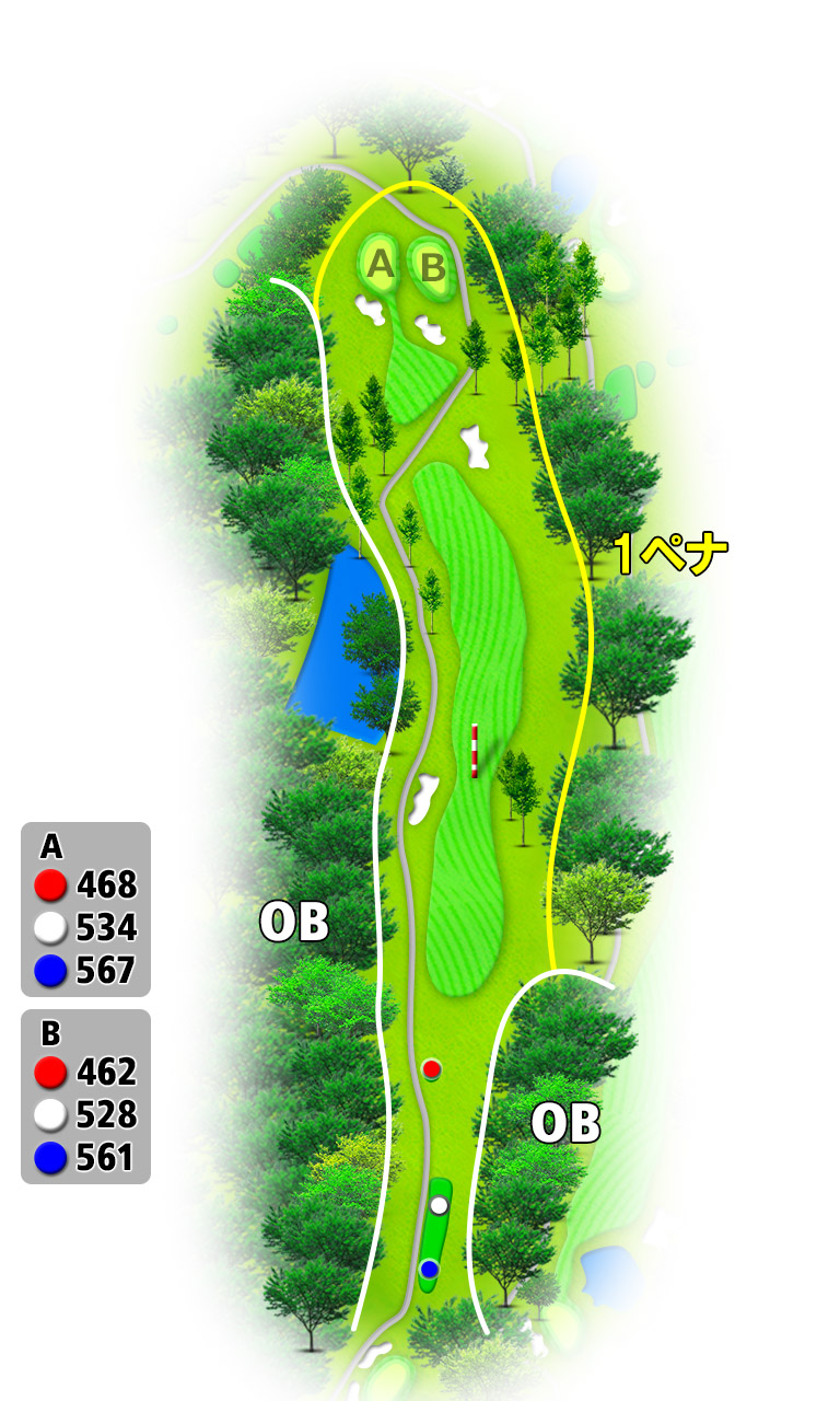 寄居カントリークラブ IN11番ホール コース図