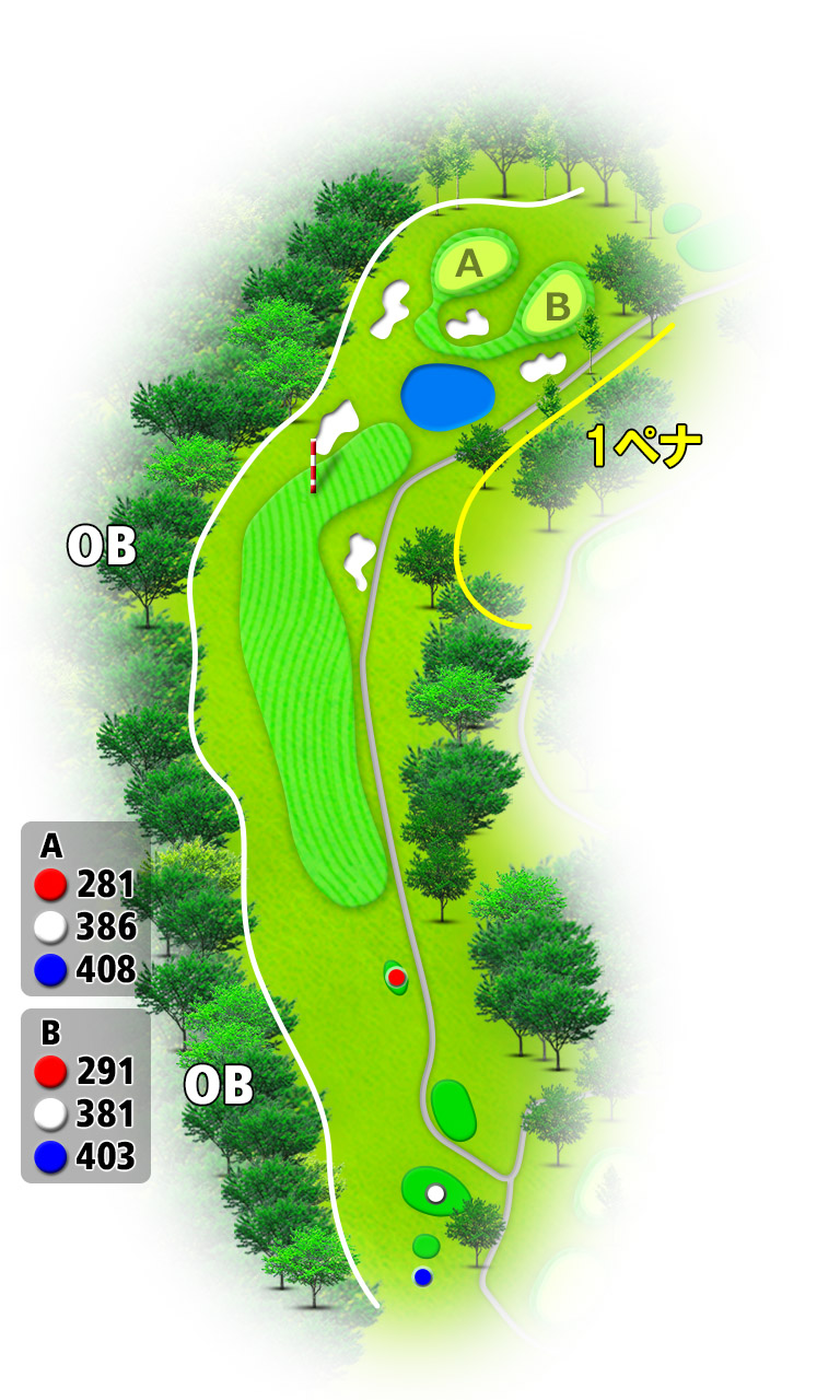 寄居カントリークラブ IN16番ホール コース図