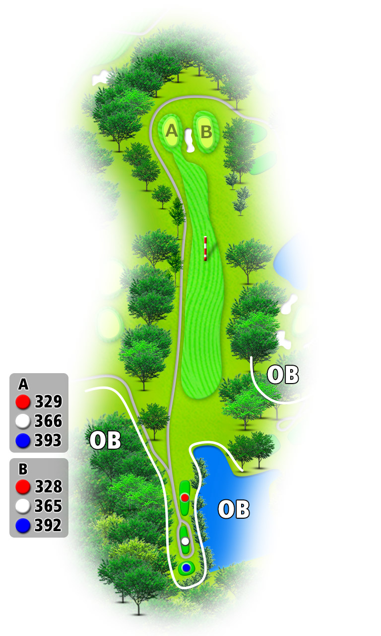 寄居カントリークラブ OUT2番ホール コース図