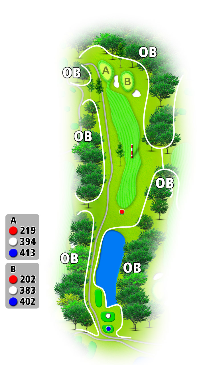 寄居カントリークラブ OUT6番ホール コース図