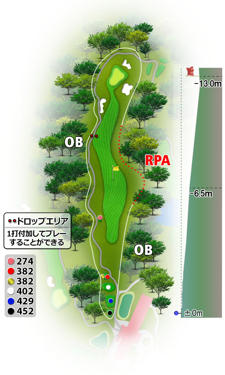 Ｇーｓｔｙｌｅカントリー倶楽部（旧：ダイヤモンド佐用カントリークラブ） IN10番ホール コース図