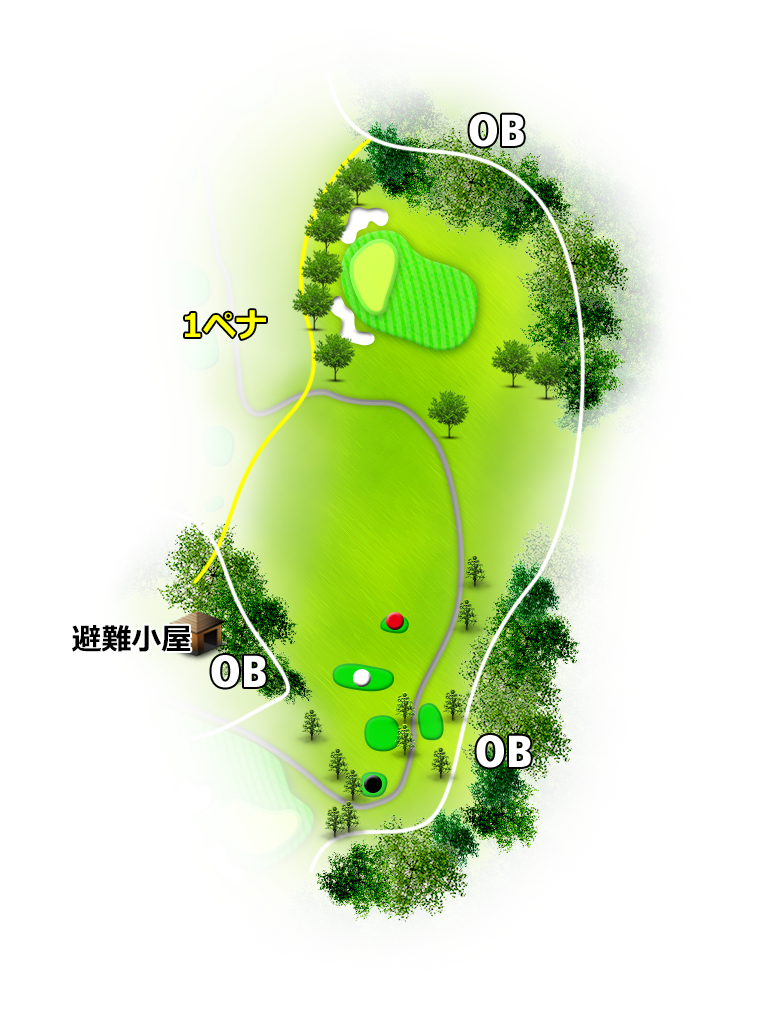 ディアレイク・カントリー倶楽部 IN12番ホール コース図