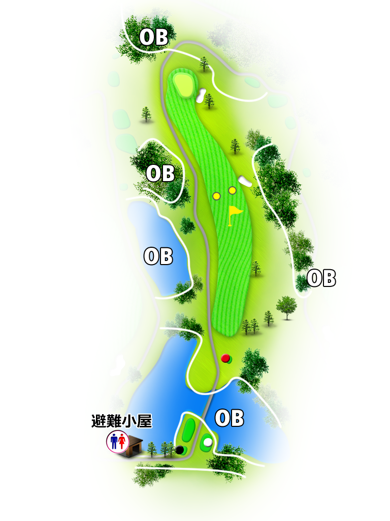 ディアレイク・カントリー倶楽部 IN14番ホール コース図