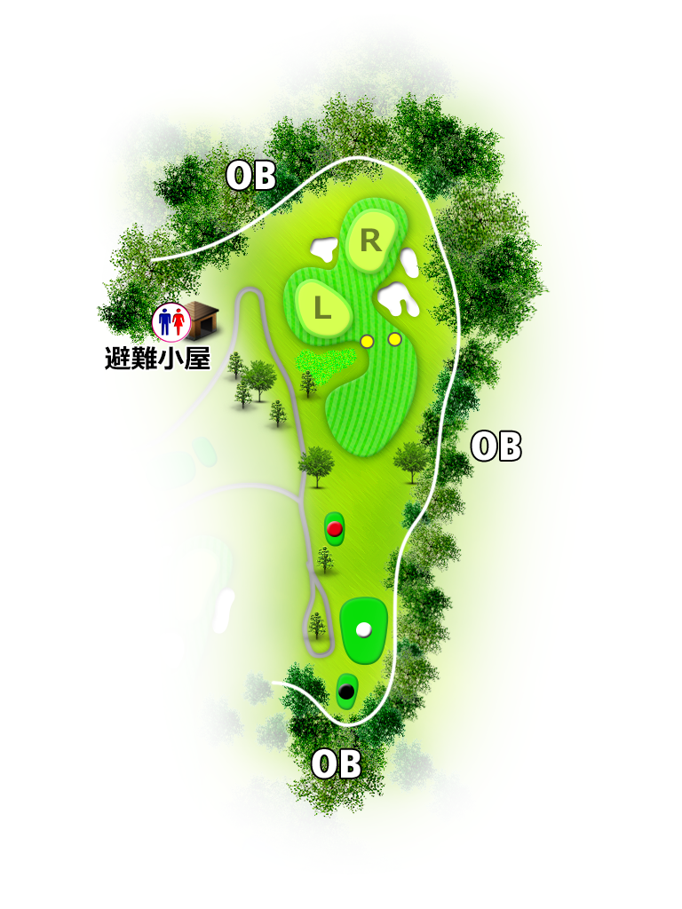 ディアレイク・カントリー倶楽部 OUT4番ホール コース図