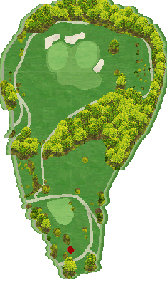 長瀞カントリークラブ OUT2番ホール コース図
