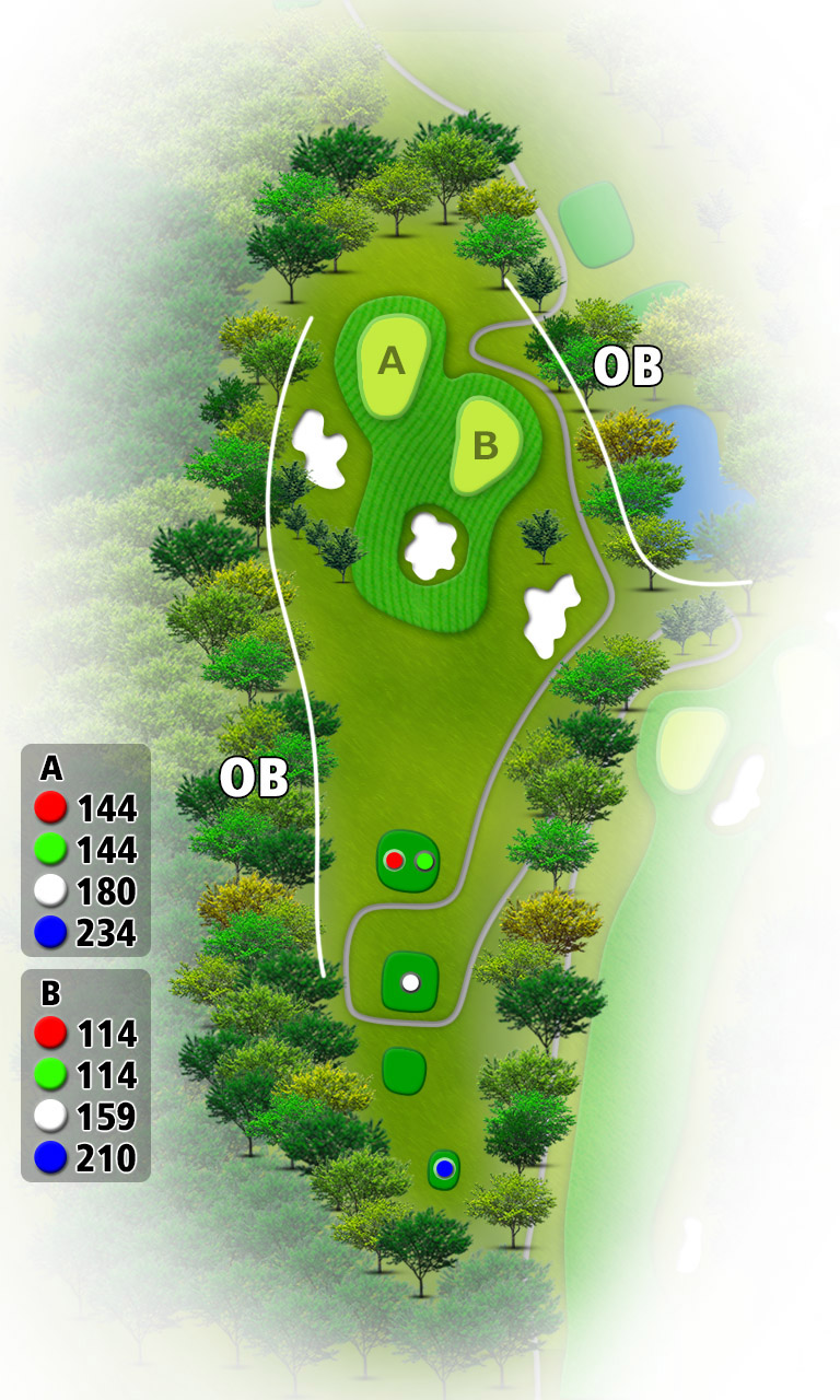 かずさカントリークラブ つばめ6番ホール コース図