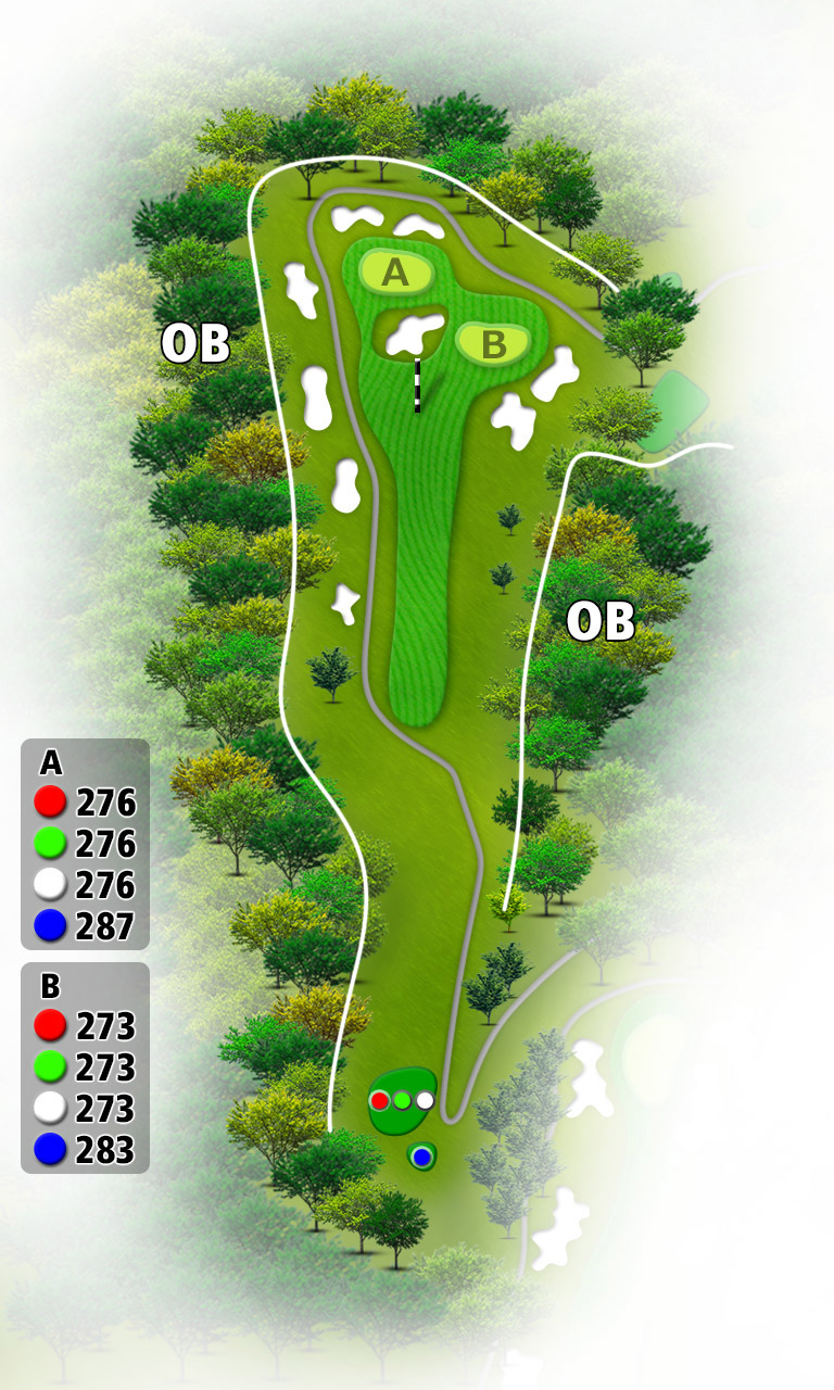 かずさカントリークラブ つばめ8番ホール コース図