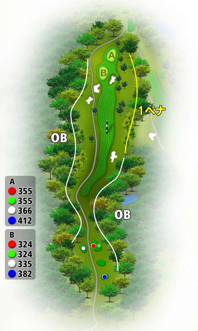 かずさカントリークラブ 富士5番ホール コース図