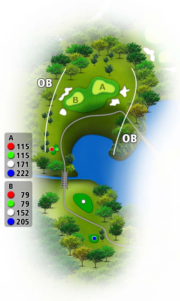 かずさカントリークラブ さくら4番ホール コース図