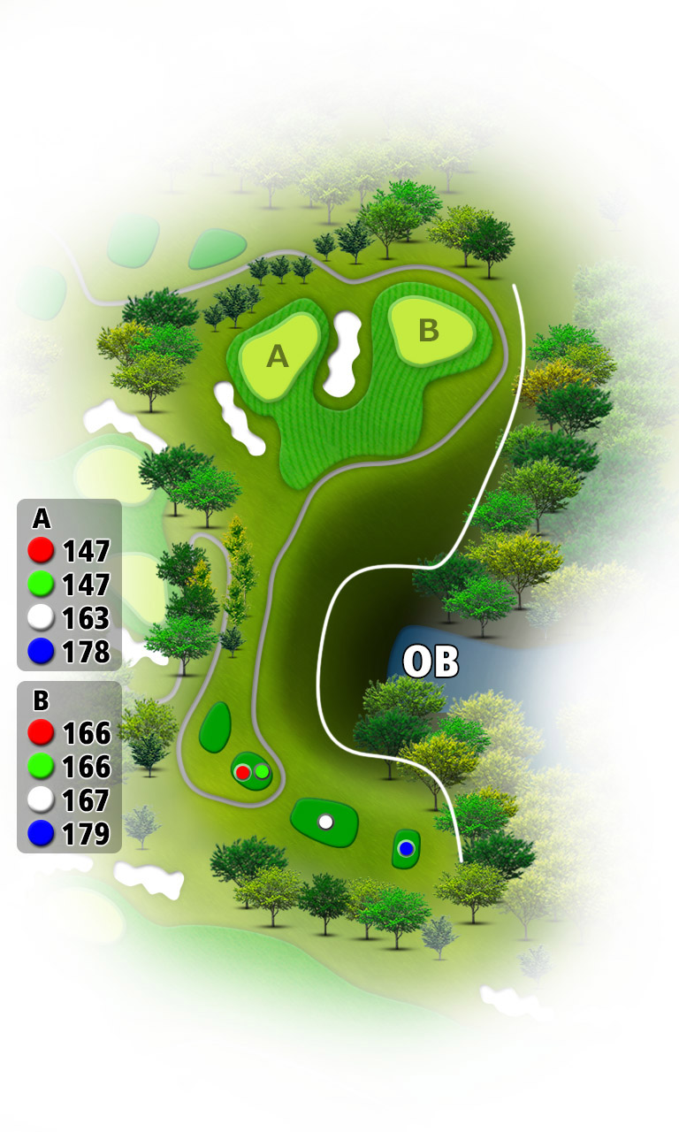 かずさカントリークラブ さくら6番ホール コース図