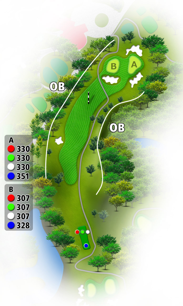 かずさカントリークラブ さくら9番ホール コース図