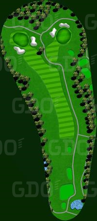 琵琶湖カントリー倶楽部 琵琶湖1番ホール コース図
