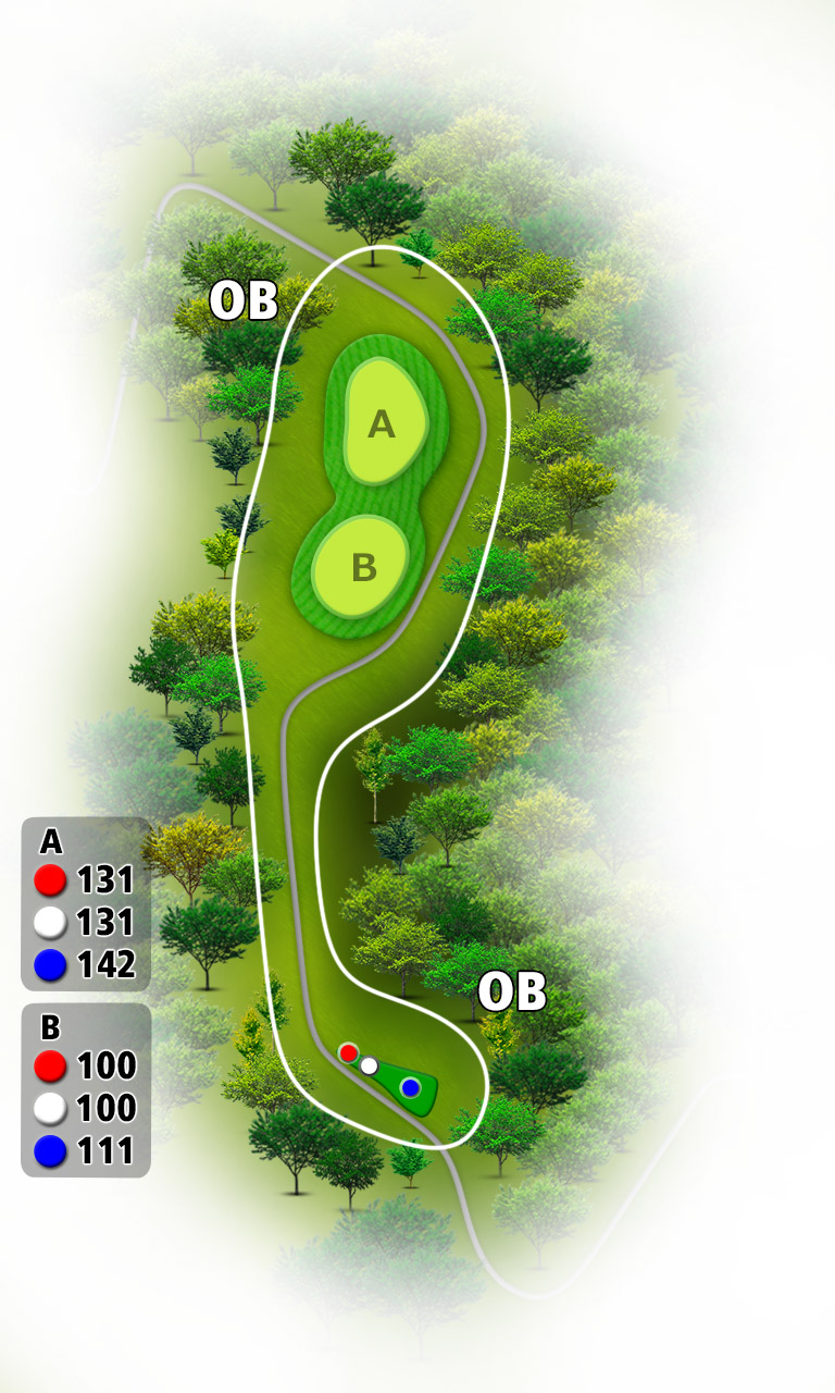 小田原ゴルフ倶楽部 松田コース IN13番ホール コース図