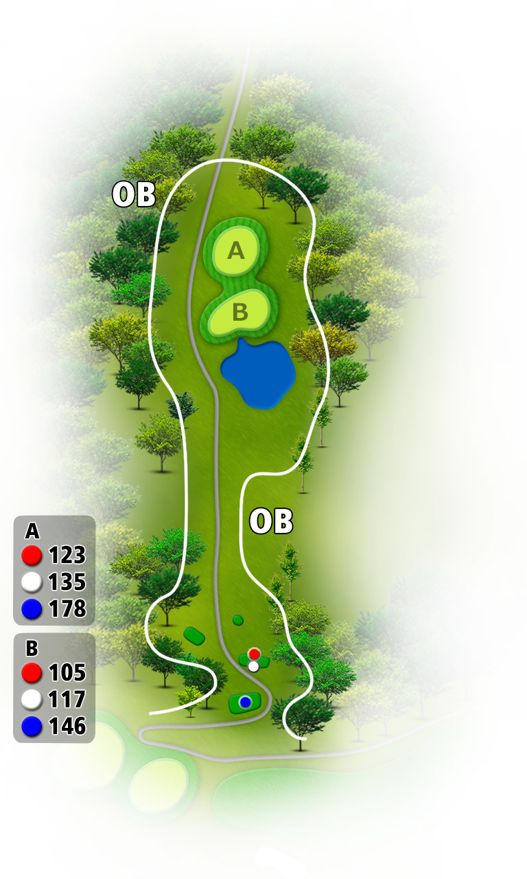 小田原ゴルフ倶楽部 松田コース IN16番ホール コース図