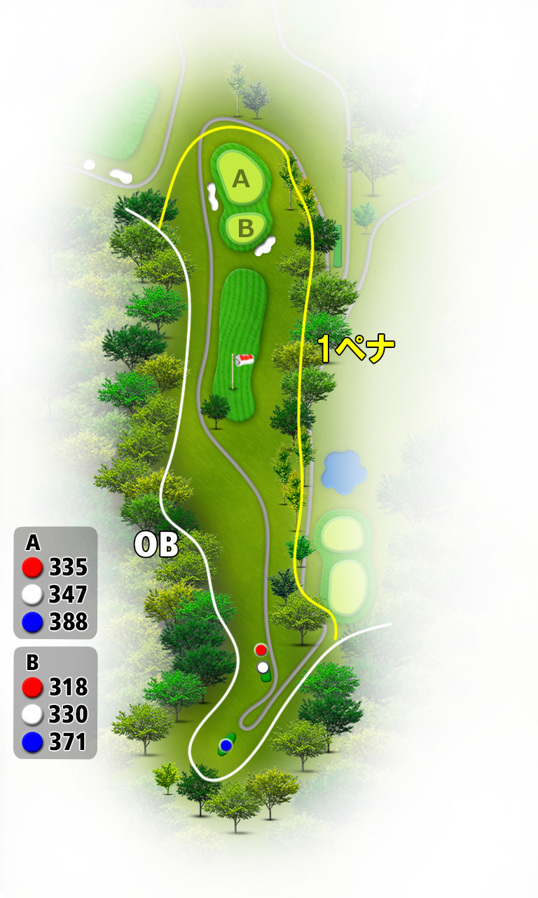 小田原ゴルフ倶楽部 松田コース OUT8番ホール コース図