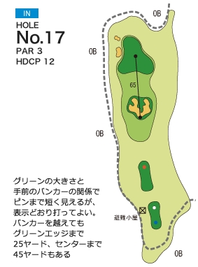 ハーモニーヒルズゴルフクラブ IN17番ホール コース図