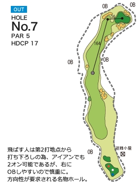 ハーモニーヒルズゴルフクラブ OUT7番ホール コース図