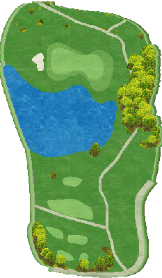 浮羽カントリークラブ OUT5番ホール コース図