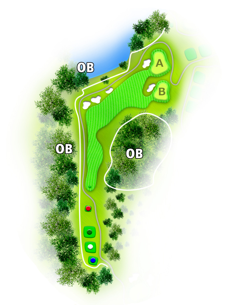 おおむらさきゴルフ倶楽部 東コース6番ホール コース図