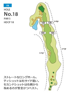 エヴァンタイユゴルフクラブ IN18番ホール コース図