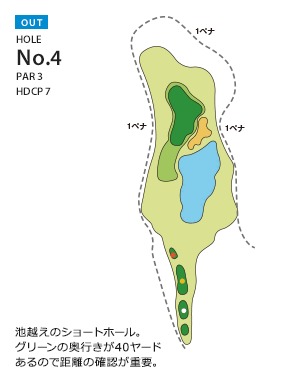 エヴァンタイユゴルフクラブ OUT4番ホール コース図