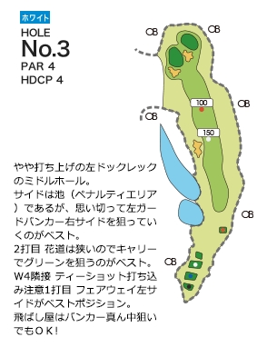 ライオンズカントリー倶楽部（兵庫県） ホワイトコース3番ホール コース図