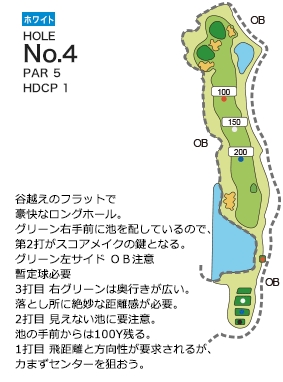 ライオンズカントリー倶楽部（兵庫県） ホワイトコース4番ホール コース図
