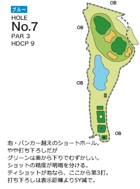 ライオンズカントリー倶楽部（兵庫県） ブルーコース7番ホール コース図