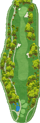 レイクウッドゴルフクラブ 東コース OUT1番ホール コース図