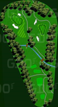 平尾カントリークラブ 西2番ホール コース図