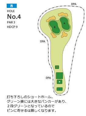 ムーンレイクゴルフクラブ鞍手コース 西4番ホール コース図