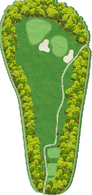 メナードカントリークラブ青山コース IN13番ホール コース図