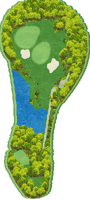 メナードカントリークラブ青山コース IN16番ホール コース図