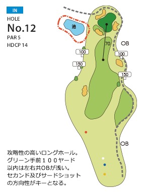 勝田ゴルフ倶楽部 IN12番ホール コース図